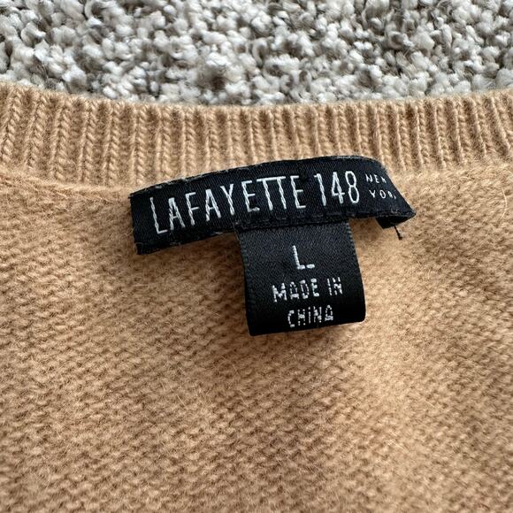 Lafayette 148 tan wool/cashmere sweater vest size L - Picture 6 of 14